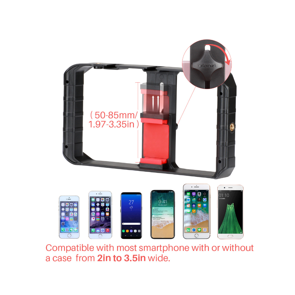 Hình ảnh Phụ Kiện Quay Phim | Smartphone Video Rig/Grip, Dụng Cụ Hỗ Trợ Quay Trên Điện Thoại, Phiên Bản Mới, 3 Chân Đế Ẩn Có Thể Tích Hợp Thêm Micro, Đèn Led Trợ Sáng - Hàng Chính Hãng