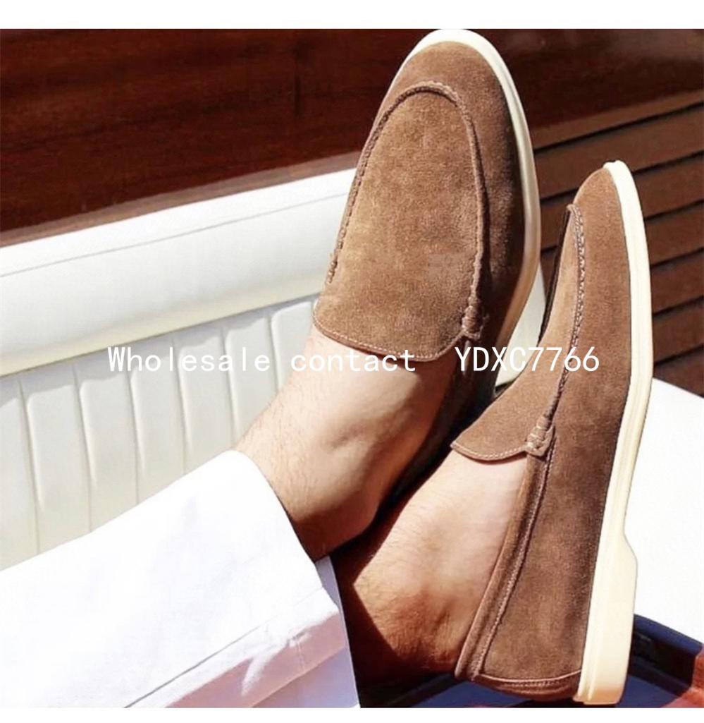 LCRTZKG Da Mens Flat Bottom Casual Giày Vòng Đầu Mùa Xuân Thu Màu