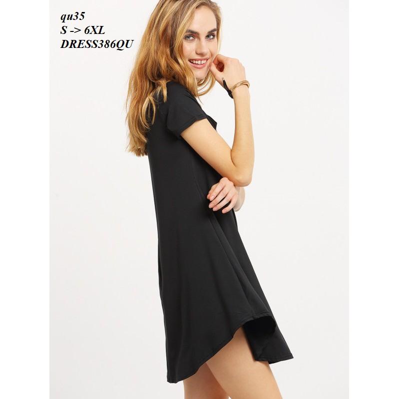 DRESS304 ĐẦM THUN SUÔNG CỔ TIM