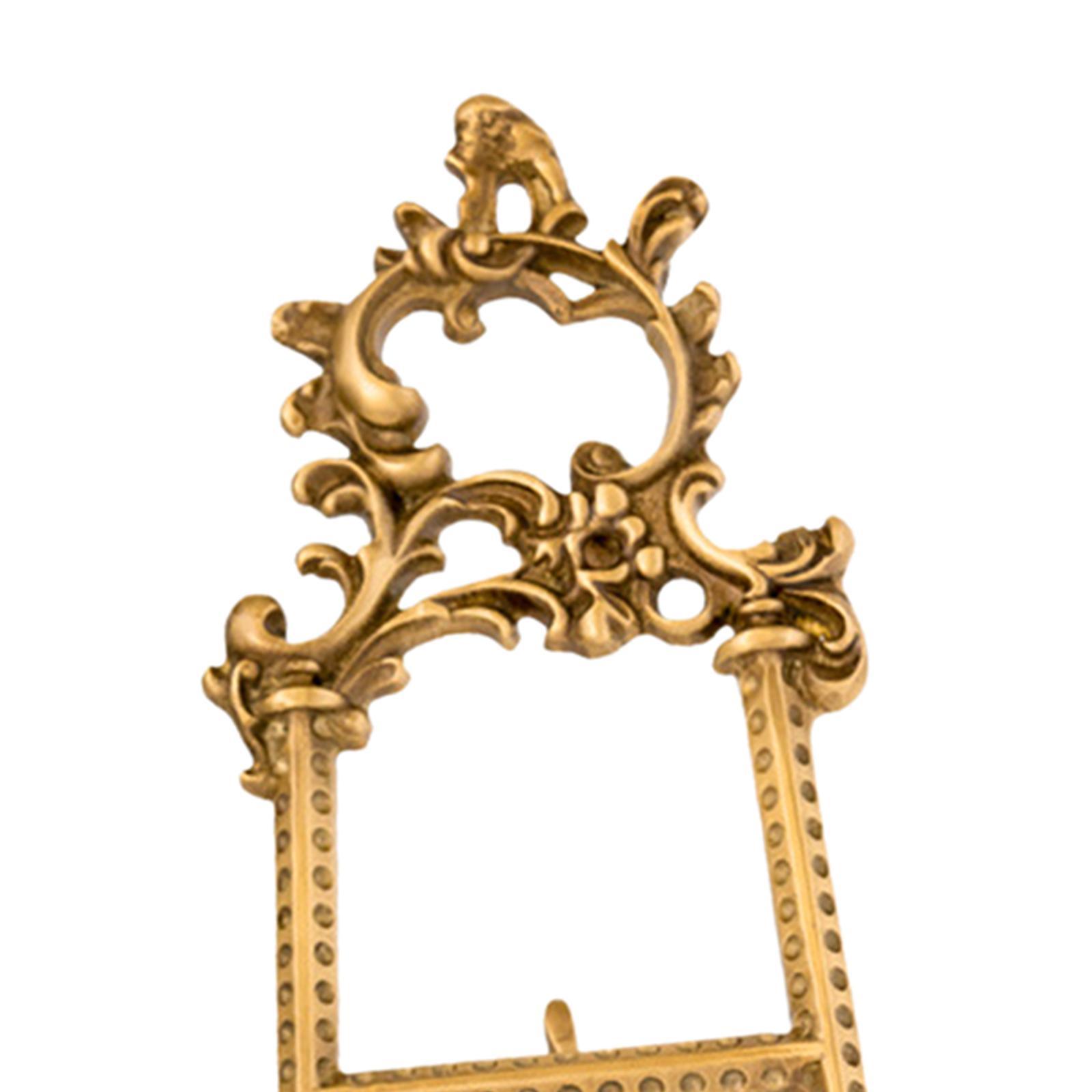 Retro Style Plate Stands for Display, Picture Frame Stand, Brass Easel Storage Rack, Metal Frame Holders for Dish/Photo Easel/ Decorative Plate