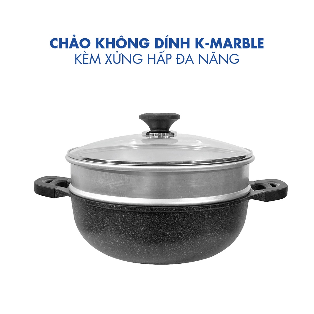 Chảo sâu + xưởng hấp đa năng Korea King size 32cm KW-32MSI