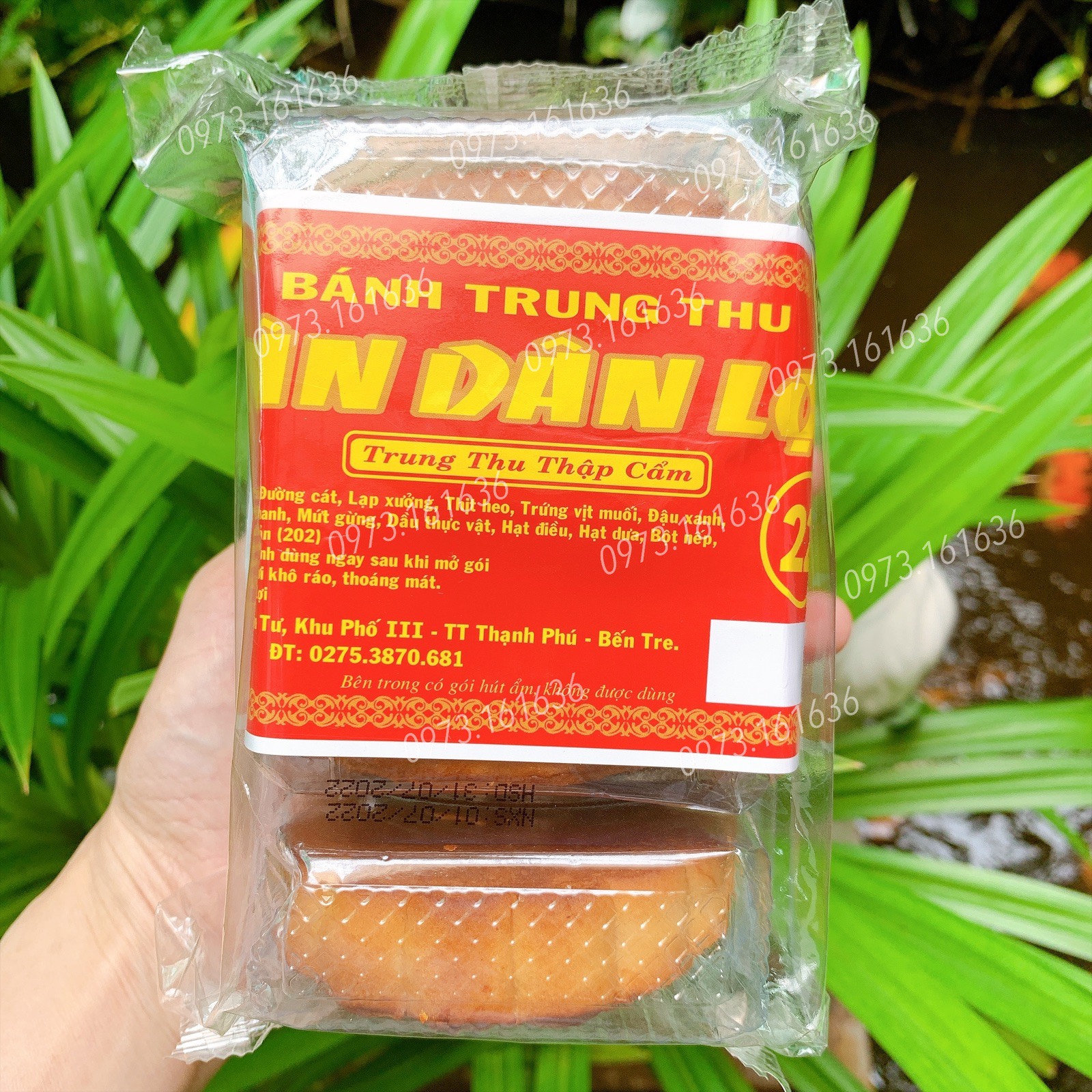 Bánh Trung Thu Thập Cẩm Tân Dân Lợi - Cây 04 bánh thập cẩm không trứng/500g/4 Bánh - Bao Date mới