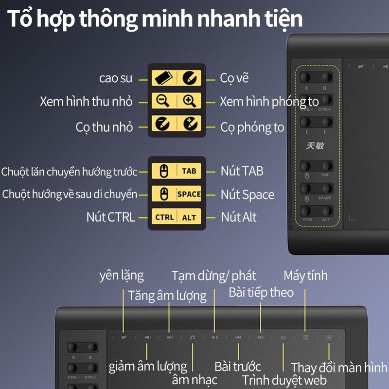 Bảng vẽ điện tử - 10x6 inch,8192 cấp độ lực, độ nhạy cao, độ trễ thấp Bảo hành 12 tháng -Giao hàng nhanh