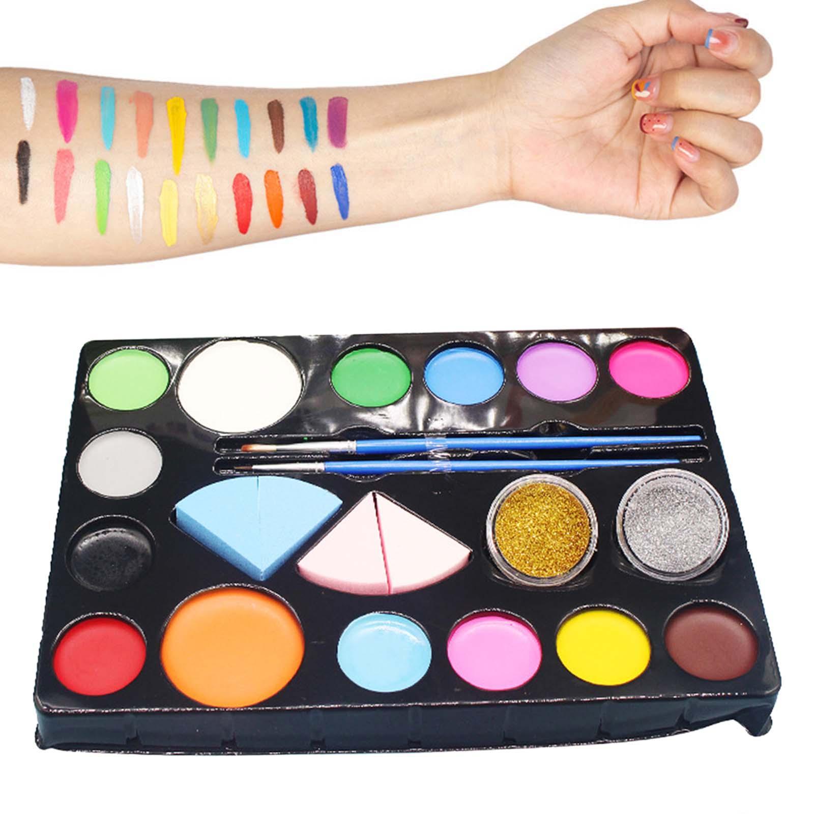 Face Paint Set Facepaint Makeup Set Professional with Sponge and Brushes Face Body Paint Oil Face Painting Set for Theatre Costume Halloween