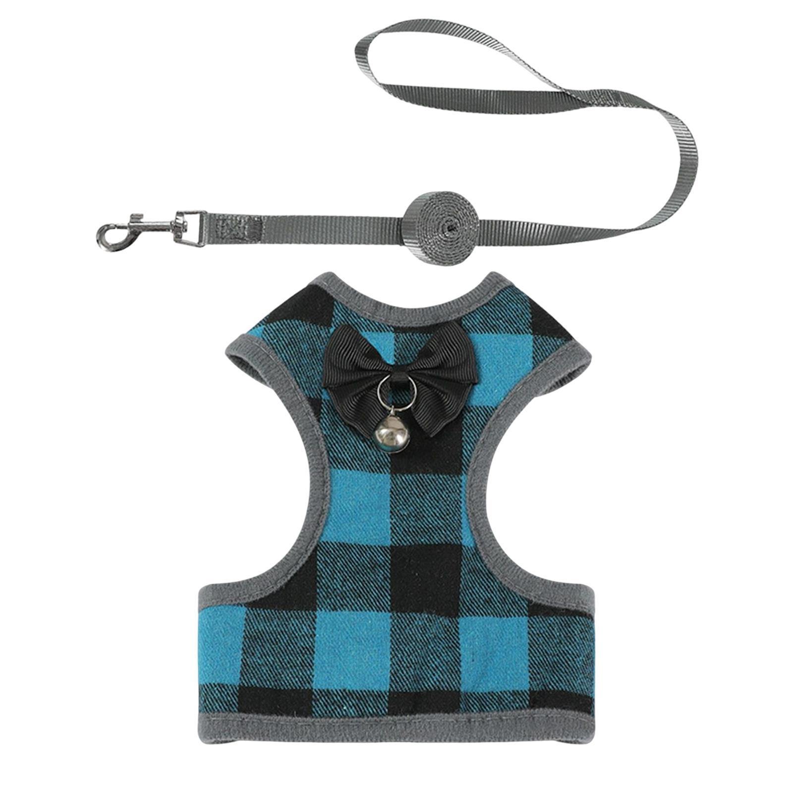 Dog Harness and Leash Set Harness Vest with Bowtie Bell Wearable Accessories