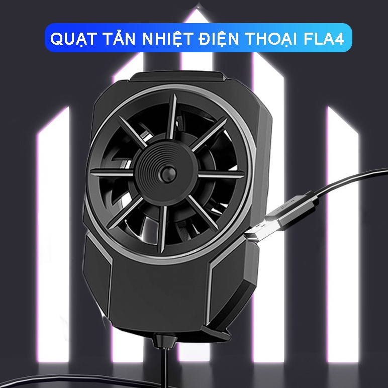 Quạt tản nhiệt điện thoại Memo FLA4 - Quạt gaming làm mát nhanh quạt 3 cánh chống ồn khi chơi game mobile - Hàng nhập khẩu