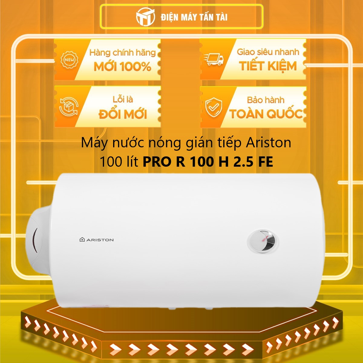 Máy Nước Nóng Gián Tiếp Ariston 100 Lít Pro R 100 H 2.5 Fe - Hàng Chính Hãng