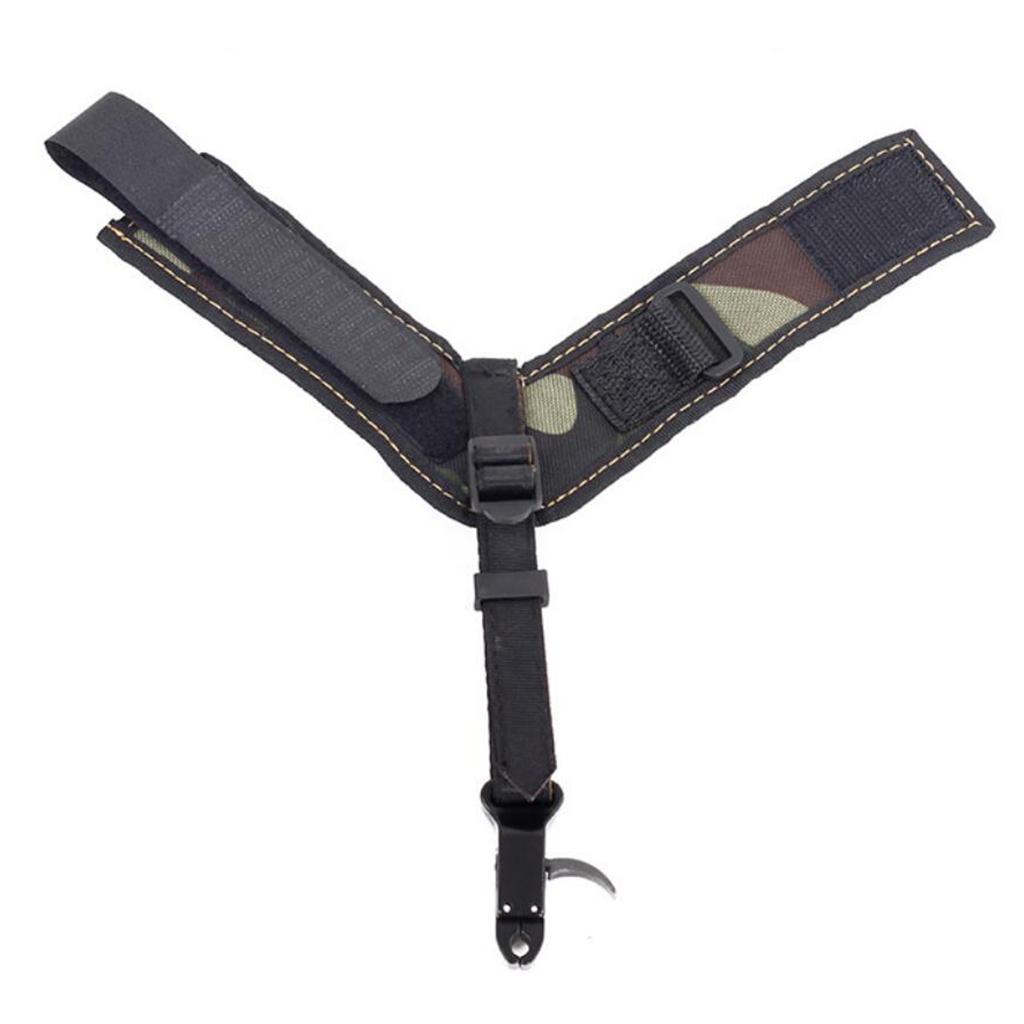 Archery Compound Bow Release Trigger Adjustable Wrist Strap -Black