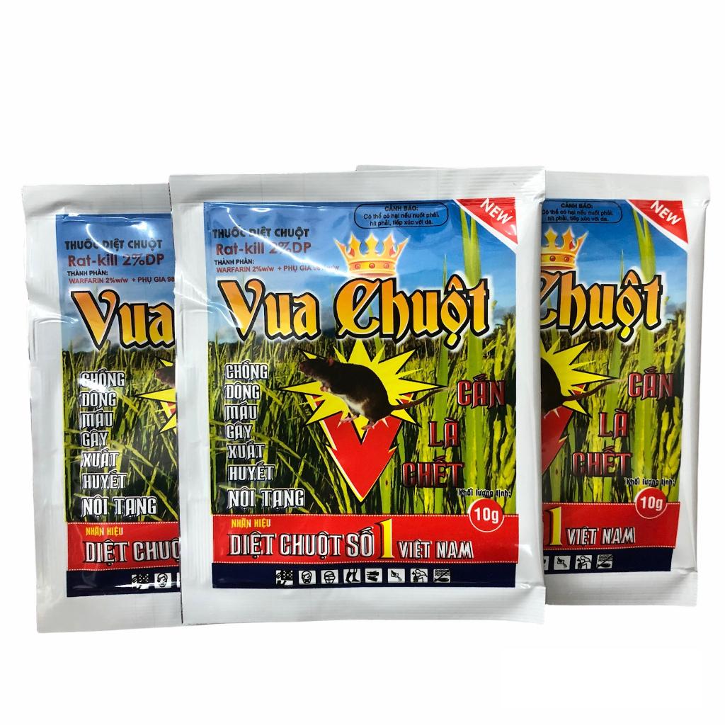 THUỐC DIỆT CHUỘT RAT KILL 10G, DIỆT CHUỘT SINH HỌC CHỐNG ĐÔNG MÁU, GÓI 10G TRỘN VỚI 500G MỒI NHỬ