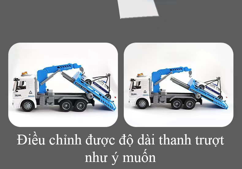 Đồ chơi xe cứu hộ ô tô KAVY PF0754 có rơ móc xoay chuyển kèm nhạc và đèn chạy đà