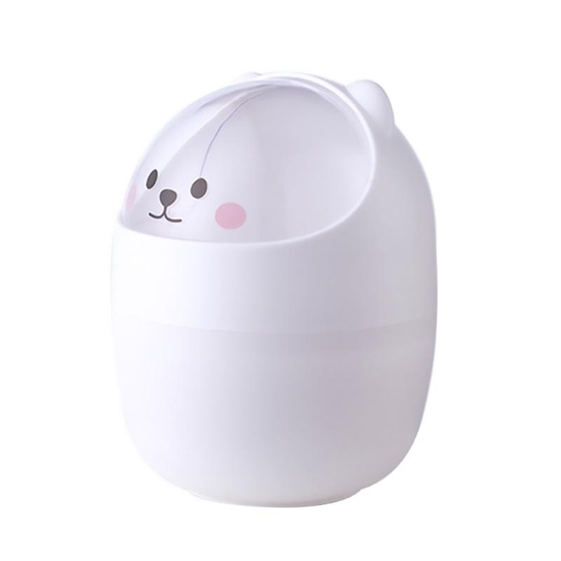 Thùng rác mini để bàn thiết kế nắp lật kiểu hoạt hình dễ thương sáng tạo đa năng