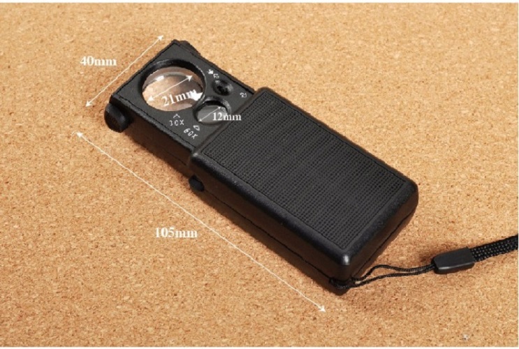 Kính lúp bỏ túi mini đa năng phóng đại 30-60 lần siêu nét có đèn Version1