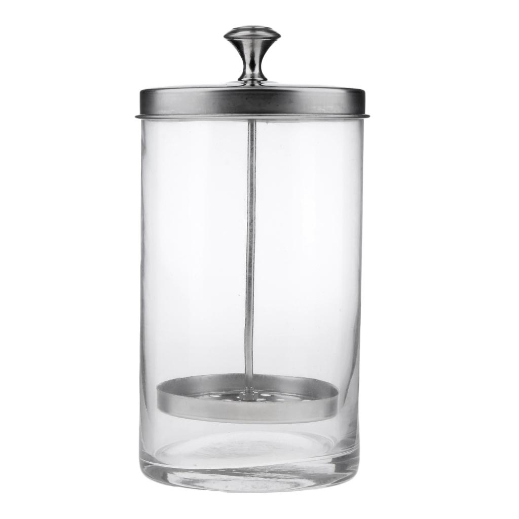 3Pcs Clear Sanitizer Disinfectant Glass Jar for Hair Styling Barber Shop S