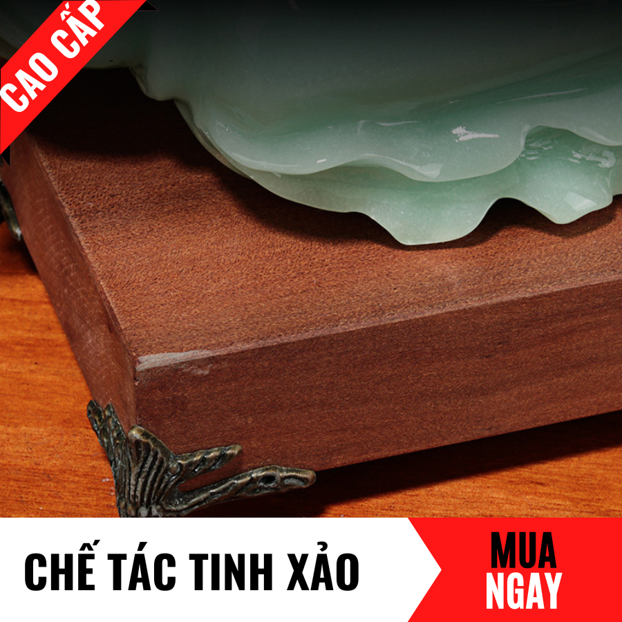 Bắp Cải Trang Trí Phong Thủy Bằng Đá Băng Ngọc Cao 28cm