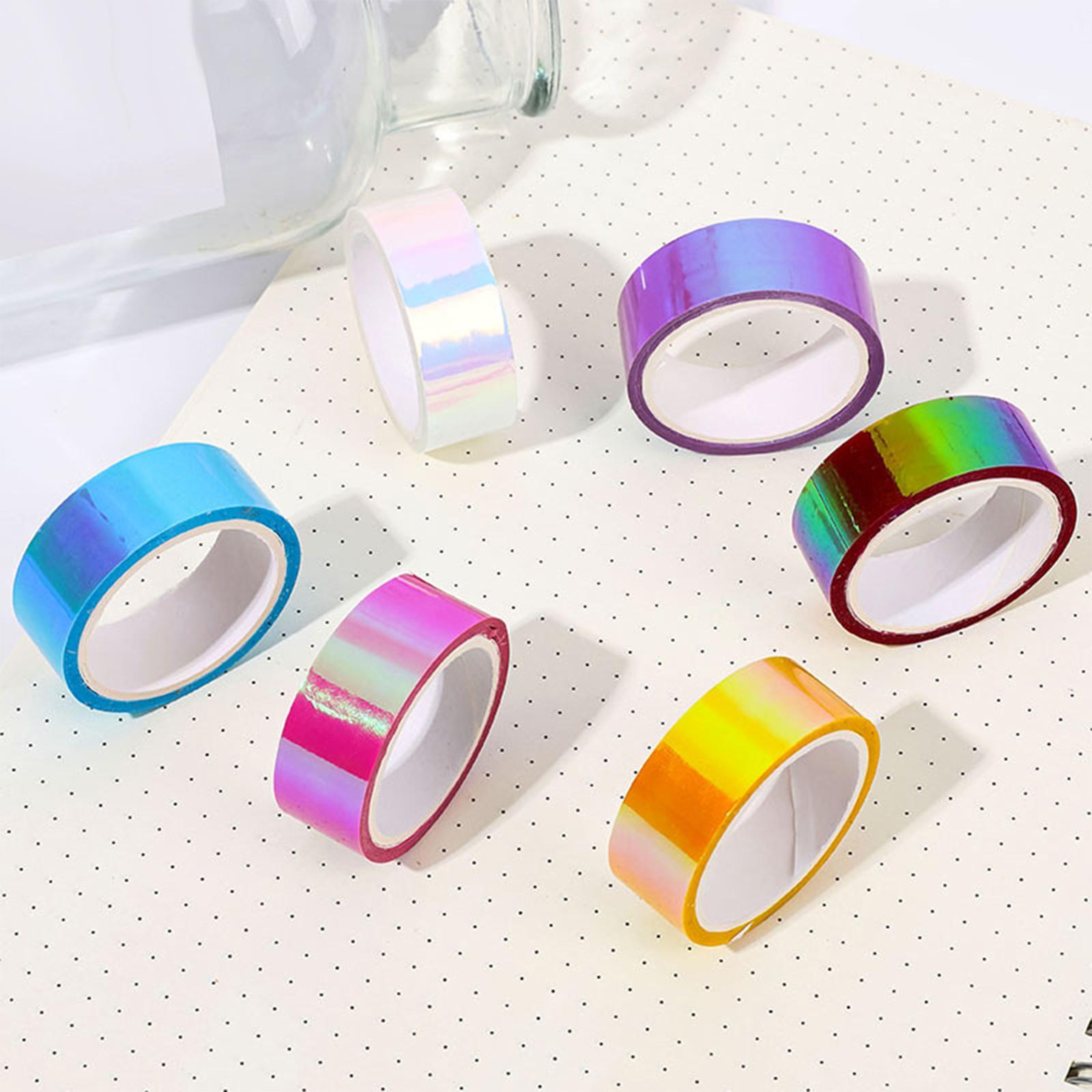 6Roll Washi Tape Set Crafts Glitter Stationery Tape for Festival Decoration