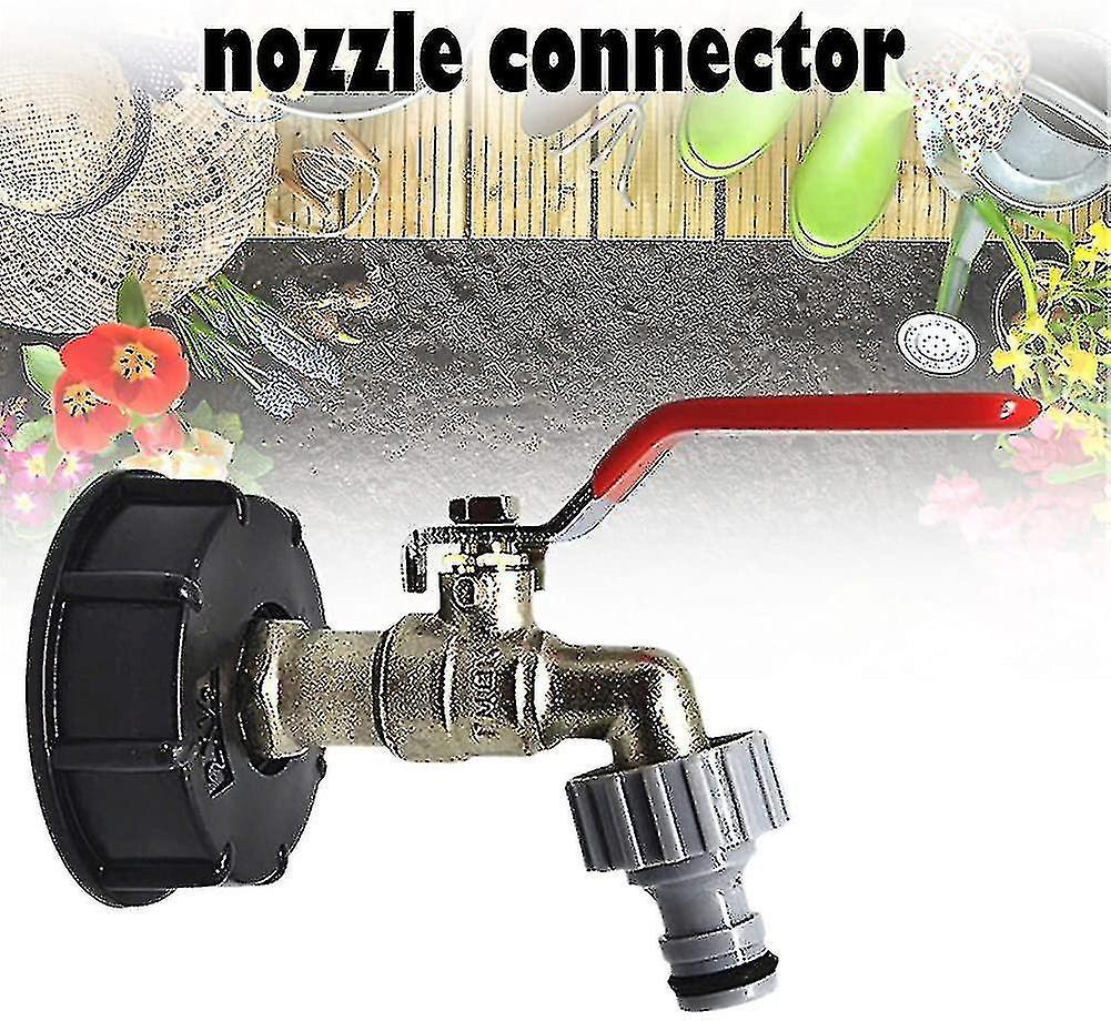 Tankhahn 1000L S60x6 IBC Tap Kết nối với 1/2 "; Kết nối ống, bể thoát nước -