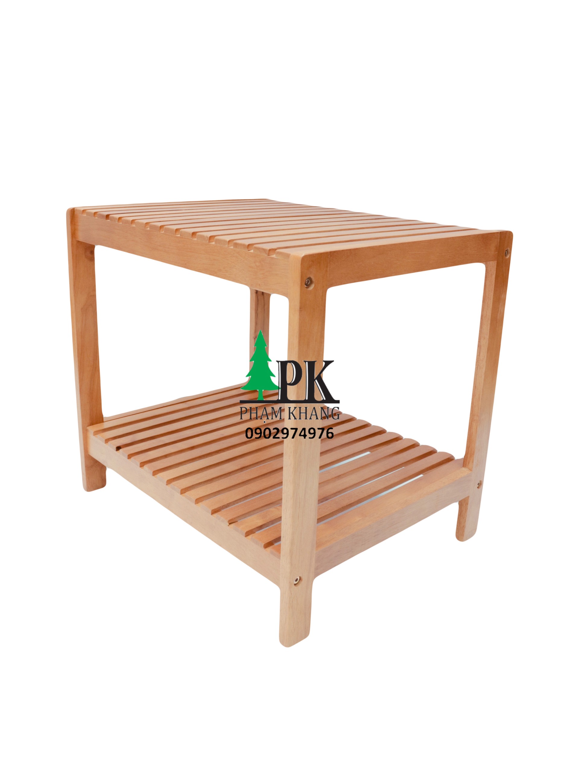 Kệ lò vi sóng Hàn Quốc Start Decor 2 tầng - Gỗ cao su tự nhiên màu Gỗ Tự Nhiên/ Vàng Cherry - Kích thước rộng 50 cm