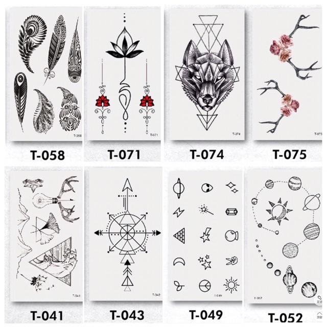 Bộ Nhiều Mẫu anime, xăm 3D Hình Xăm Dán, Hình Xăm henna Tattoo Cao Cấp