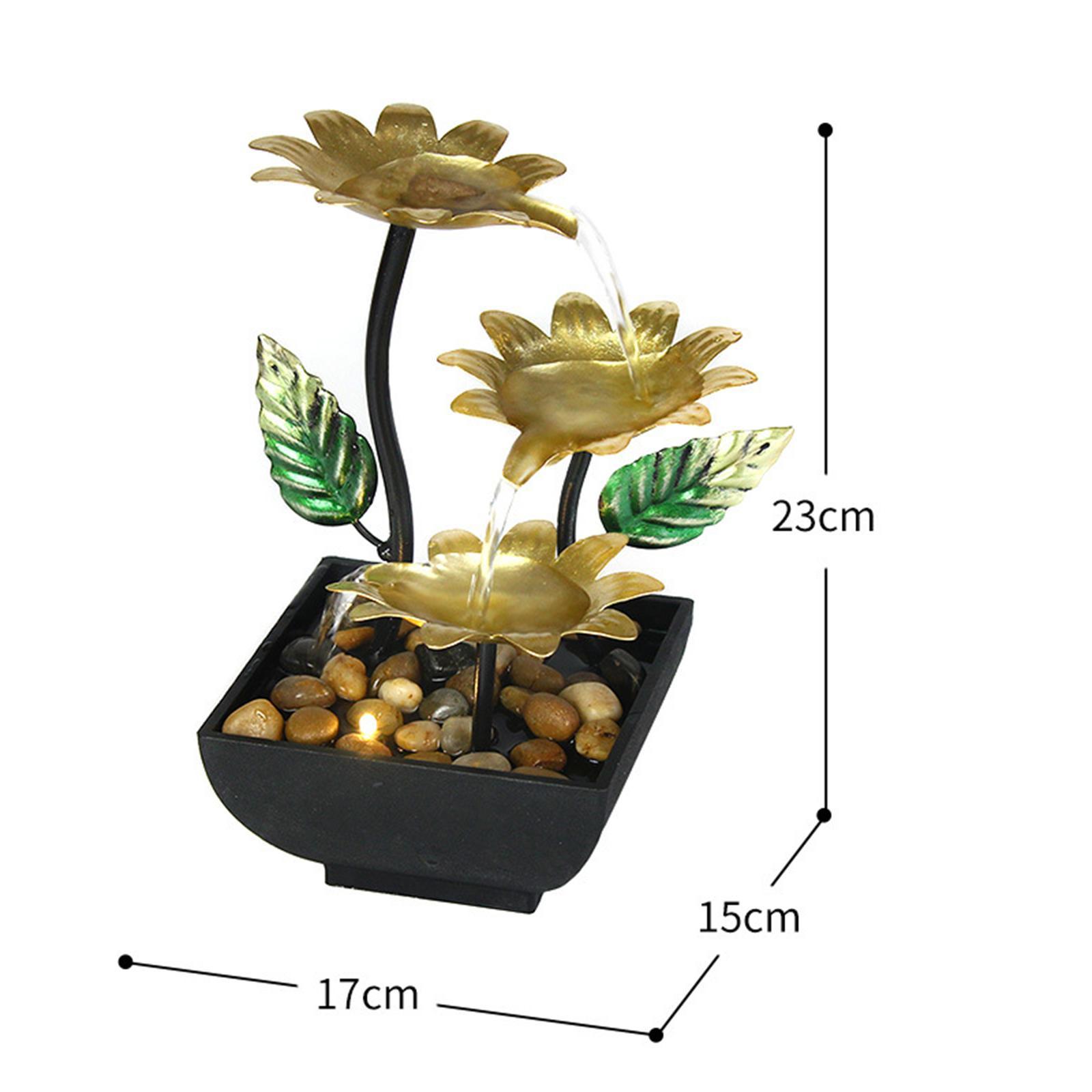 Tabletop Water Fountain Ornament Waterfall USB LED