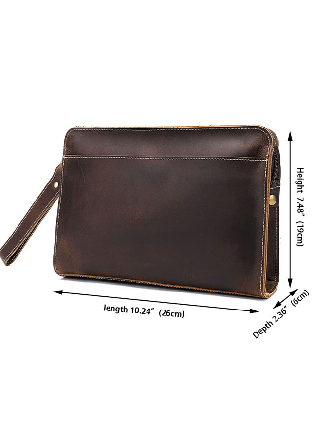Clutch cầm tay da sáp nguyên tấm cao cấp BHM2753