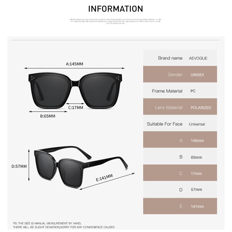 Aevogue Mới Thời Trang Nữ Kính Mát Trong Suốt Vuông Retro Ngoài Trời Kính Chống Nắng Vintage Oculos Unisex UV400 AE0849