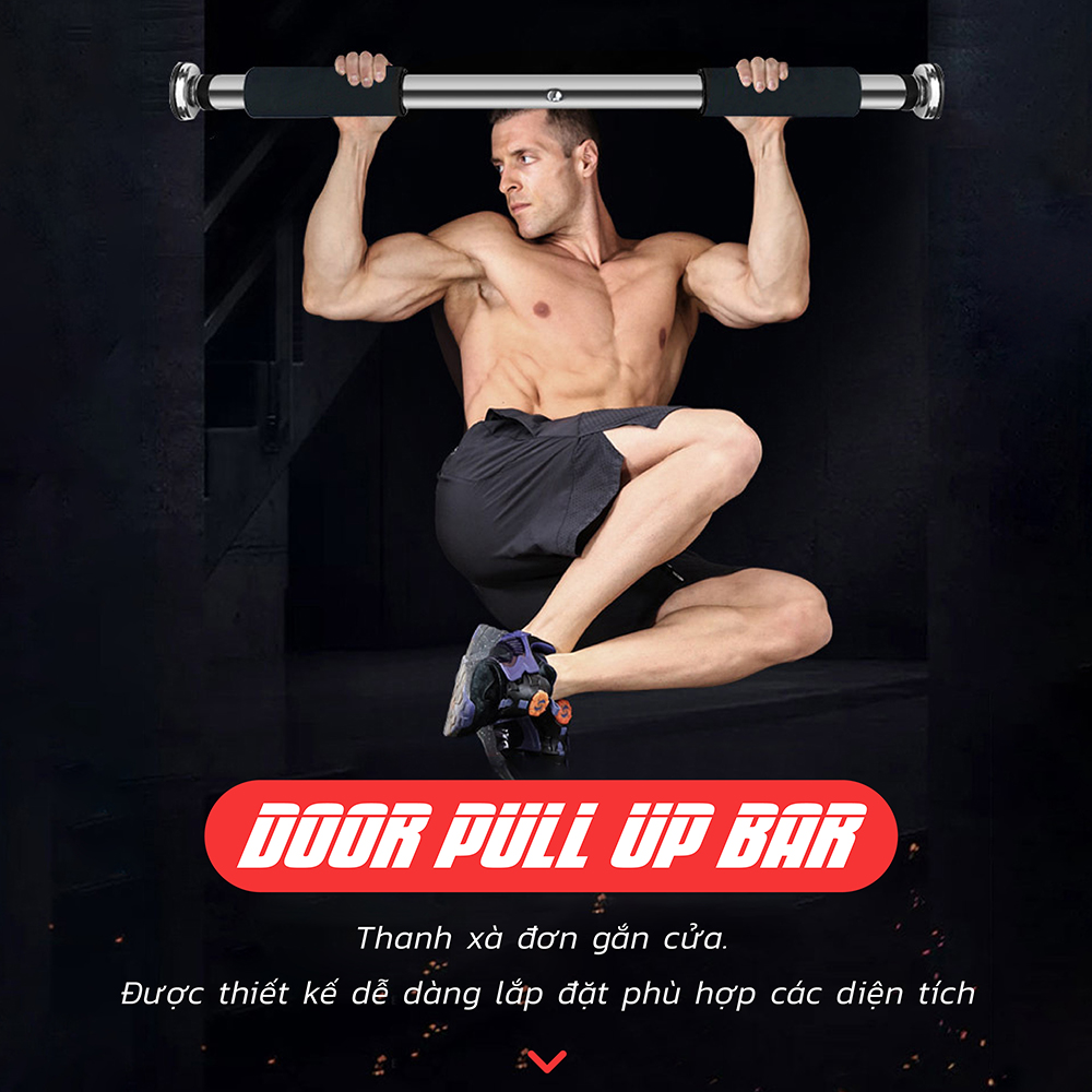 BG - thanh xà đơn gắn khung cửa 100-150cm Steel Pipe Pull Up Bar Doorway Chin Up Bar Horizontal Bar Home Gym maximum 150kg (hàng nhập khẩu)