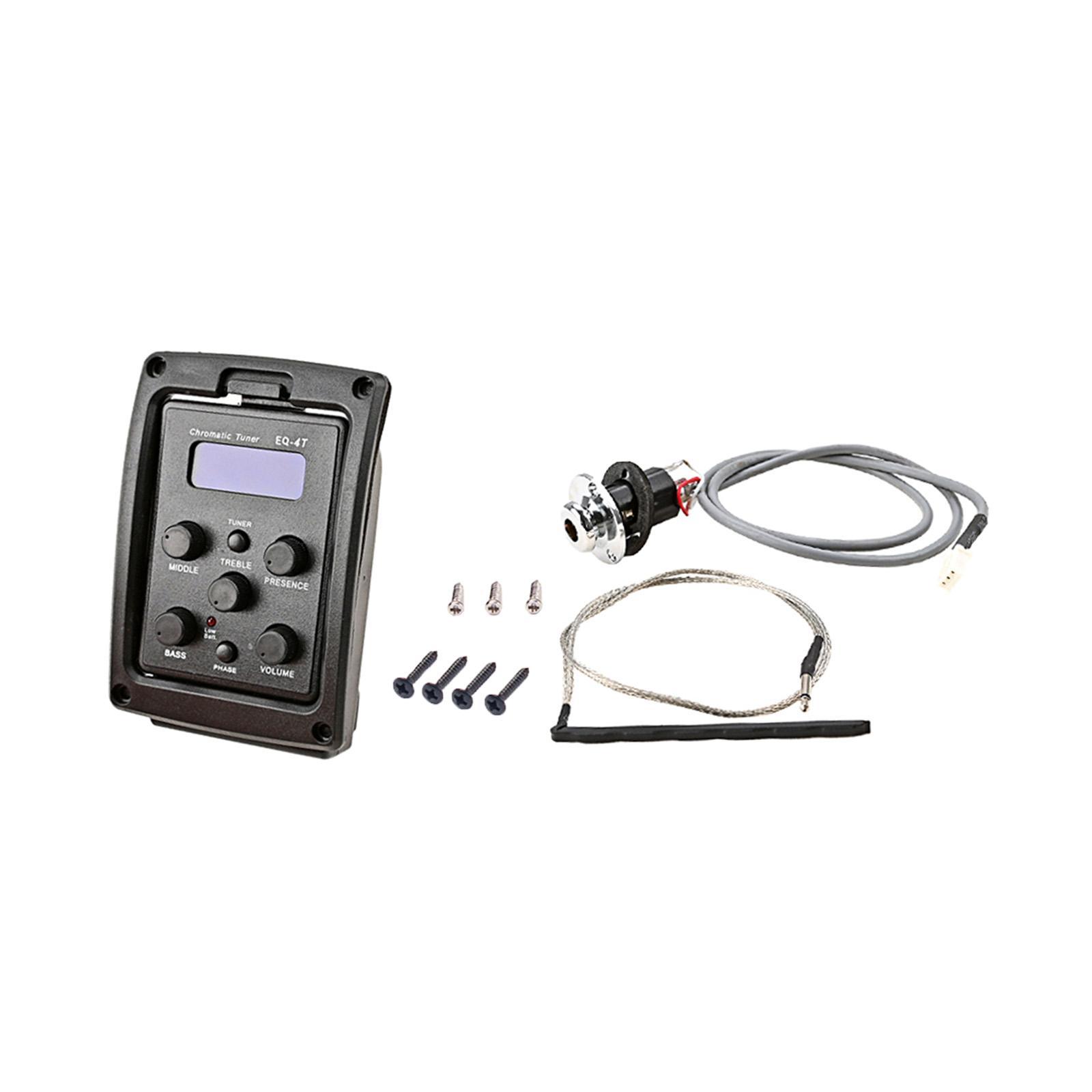 Electric Guitar 4 Bands EQ Equalizer System Tuner Pickup for Bass Accessory