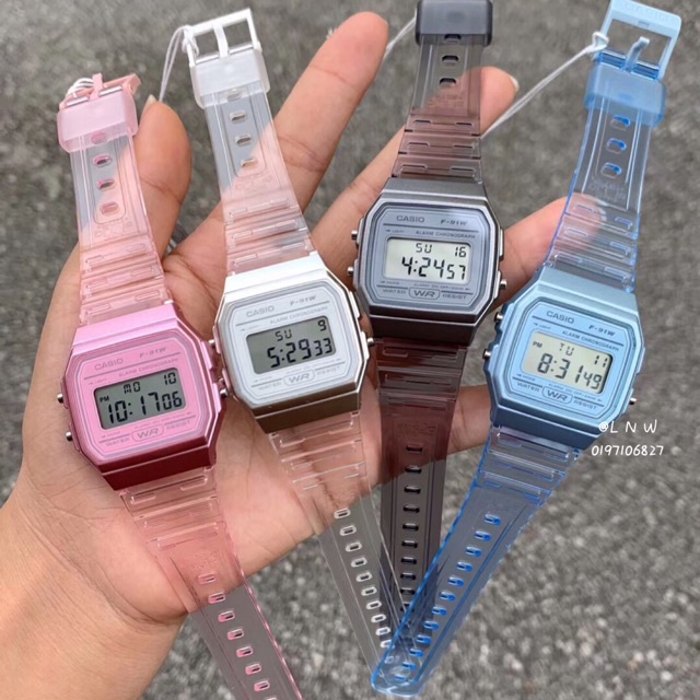 Đồng hồ unisex dây nhựa Casio F-91