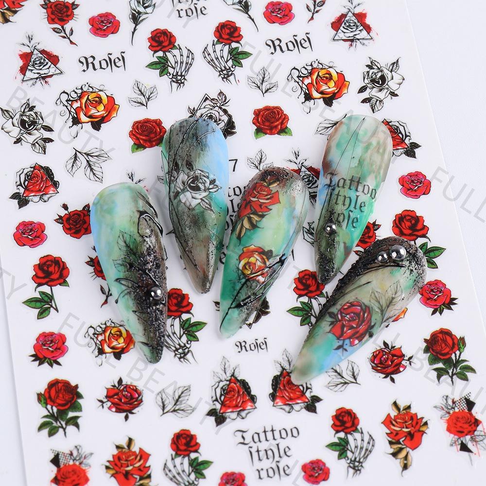 Sticker Hoa Hồng Valentine's Day | Hình Dán Móng Tay