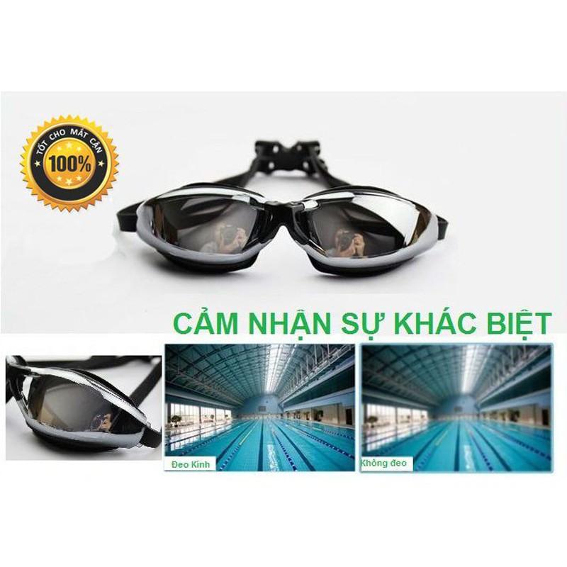 Kính bơi cận cho người lớn nam nữ có độ từ 1.5 độ đến 8.0 độ mắt kiếng bơi cận thị tráng gương chống UV