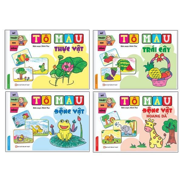 Bộ Sách Mỹ Thuật Nhi Đồng - Tô Màu: Động Vật + Thực Vật + Động Vật Hoang Dã + Trái Cây