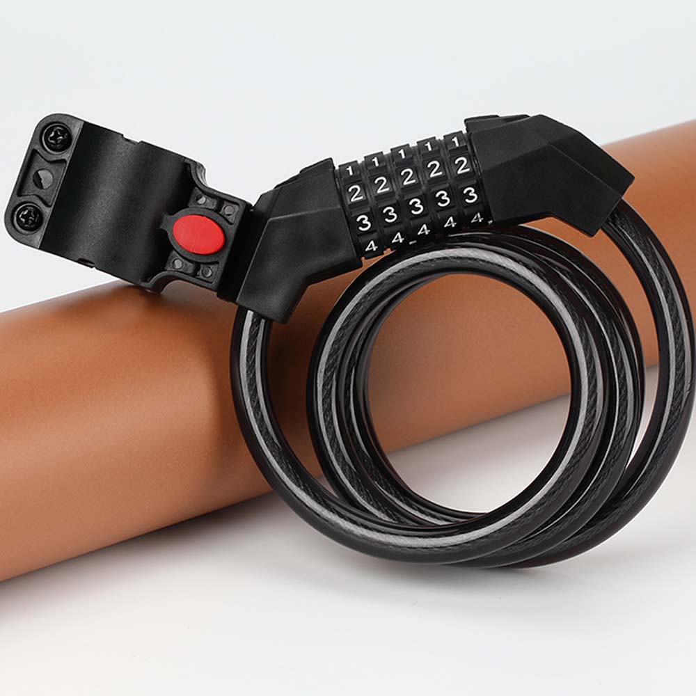 Khóa Xe Đạp Bằng Dây Cáp Thép Ổ Khóa 5 Số Hợp Kim Nhôm