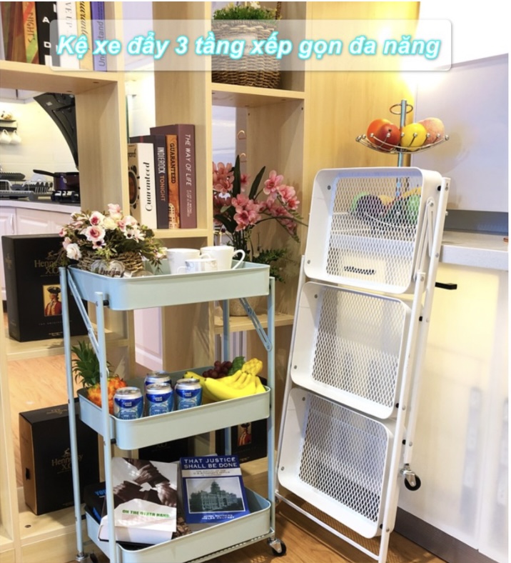 Kệ đựng đồ 3 tầng có bánh xe 3-P-L2-566