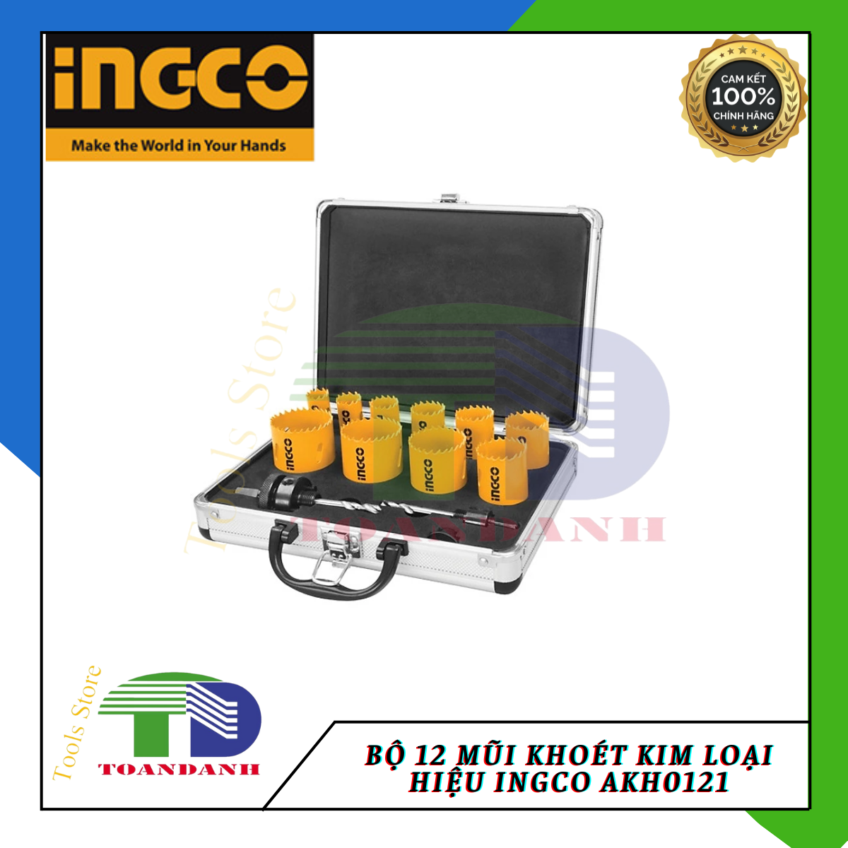 Bộ 12 mũi khoét kim loại hiệu Ingco AKH0121