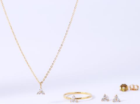 Bông tai bạc ghép 3 viên đá chất lượng cao cấp Cz Gix Jewel BT10