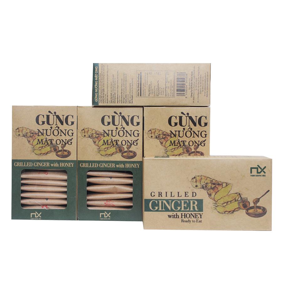 Combo 5 Hộp Gừng Nướng Mật Ong Nam Xanh (80g/110g)