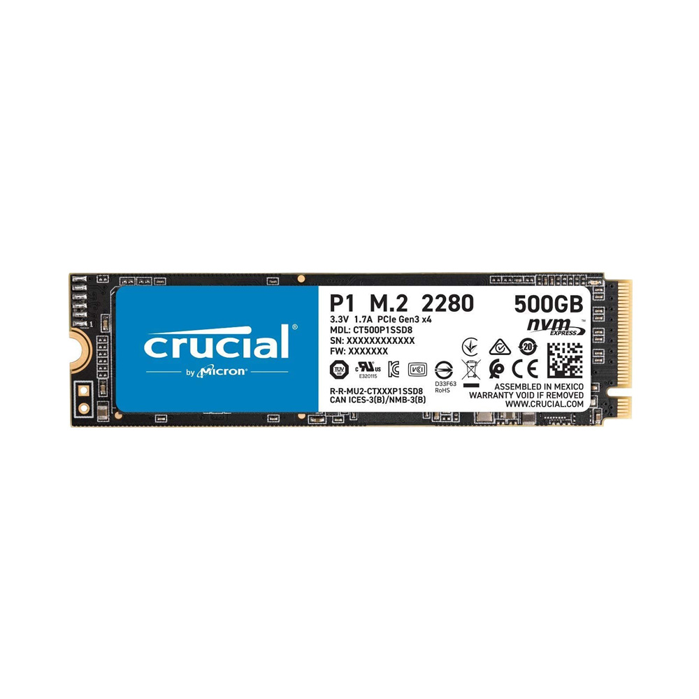 Ổ cứng SSD Crucial P2 500GB NVMe 3D-NAND M.2 PCIe Gen3 x4 CT500P2SSD8 - HÀNG CHÍNH HÃNG