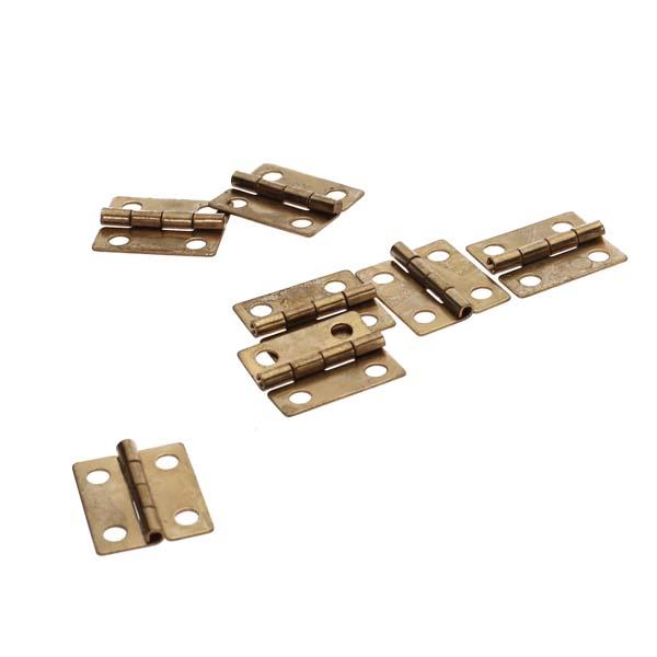 10x Antique Brass Mini Hinges Small Butterfly Butt Hinges for Wooden Jewelry