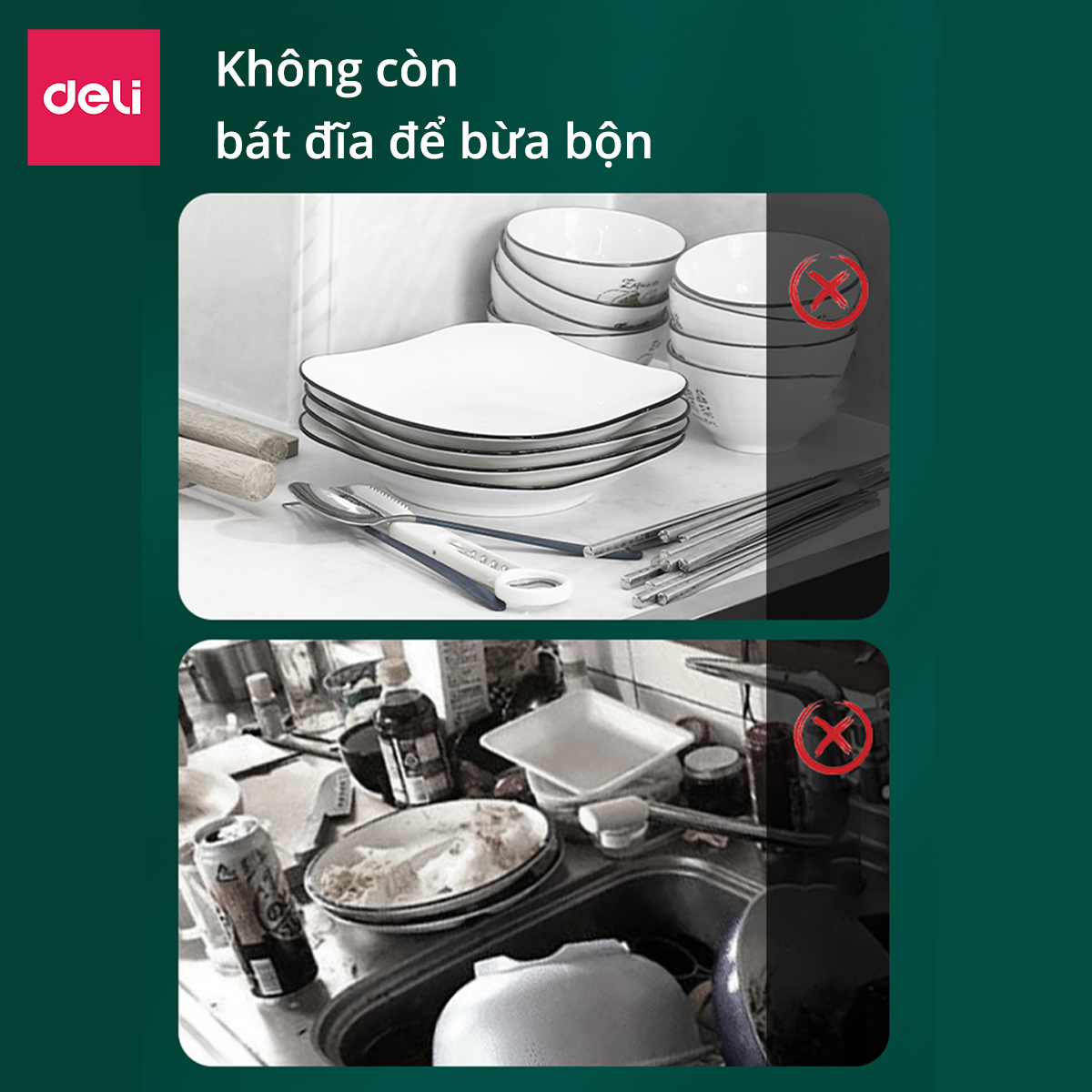 Kệ Chén Bát Nhà Bếp Đa Năng Deli - Chống Xước Sơn Đen Tĩnh Điện Giá Úp Bát Trên Bồn Rửa Ráo Nước - Kèm Các Phụ Kiện Treo Ống đũa, Dao Kéo, Có Thể Kéo Dãn Thông Minh Tuỳ Loại - Nhiều Kích Cỡ - VS700