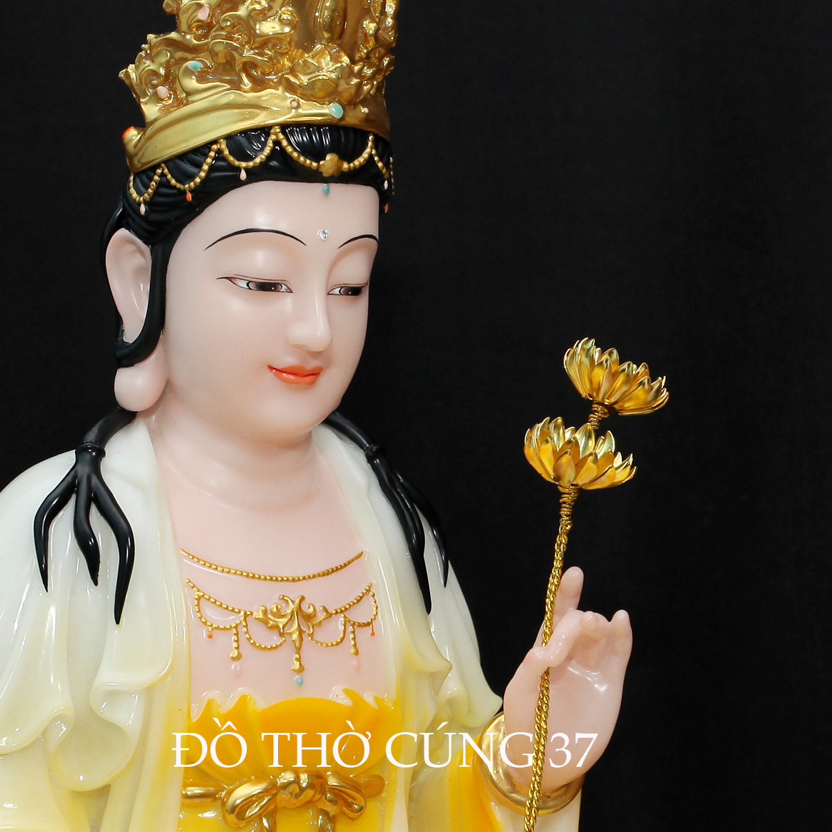 [ CAO 30 CM  ] Tượng Đại Thế Chí  Bồ Tát Áo Vàng [ Bột đá cao cấp ]