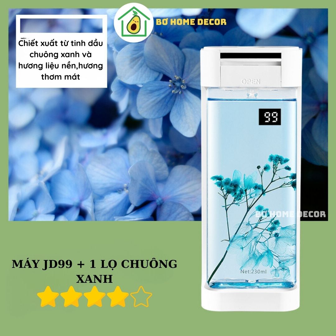 Máy xịt thơm phòng tự động, máy phun tinh dầu JD99, thể tích lớn 230ml, pin dung lượng cao 12000mAh