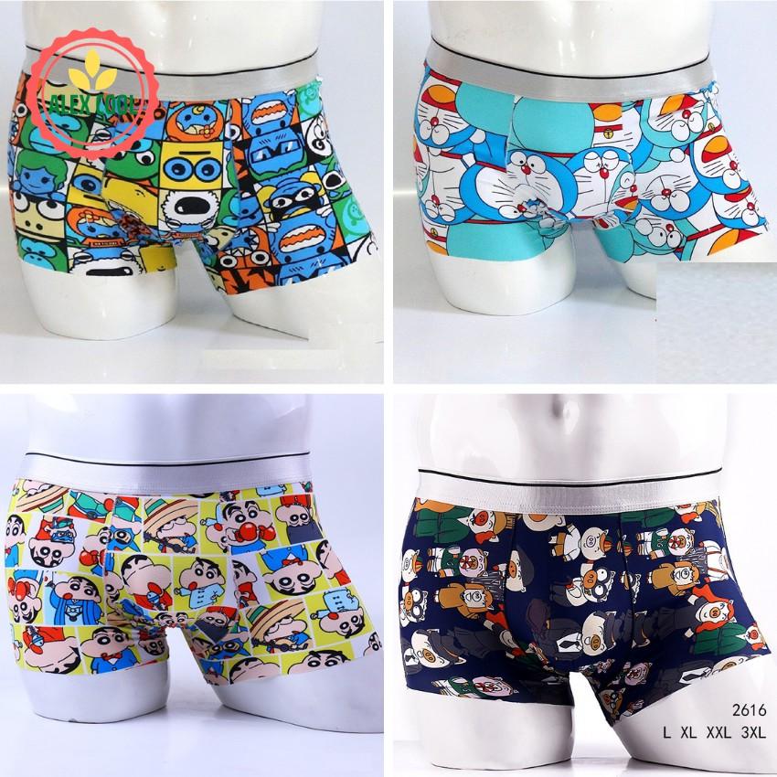 Combo 4 Quần sịp quần lót nam sịp doremon hoạt hình thun lạnh siêu nhẹ