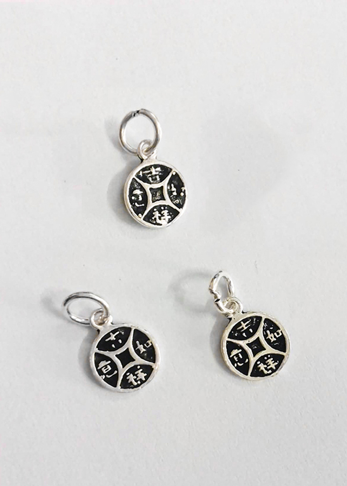 Combo 3 cái charm bạc hình đồng tiền treo - Ngọc Quý Gemstones