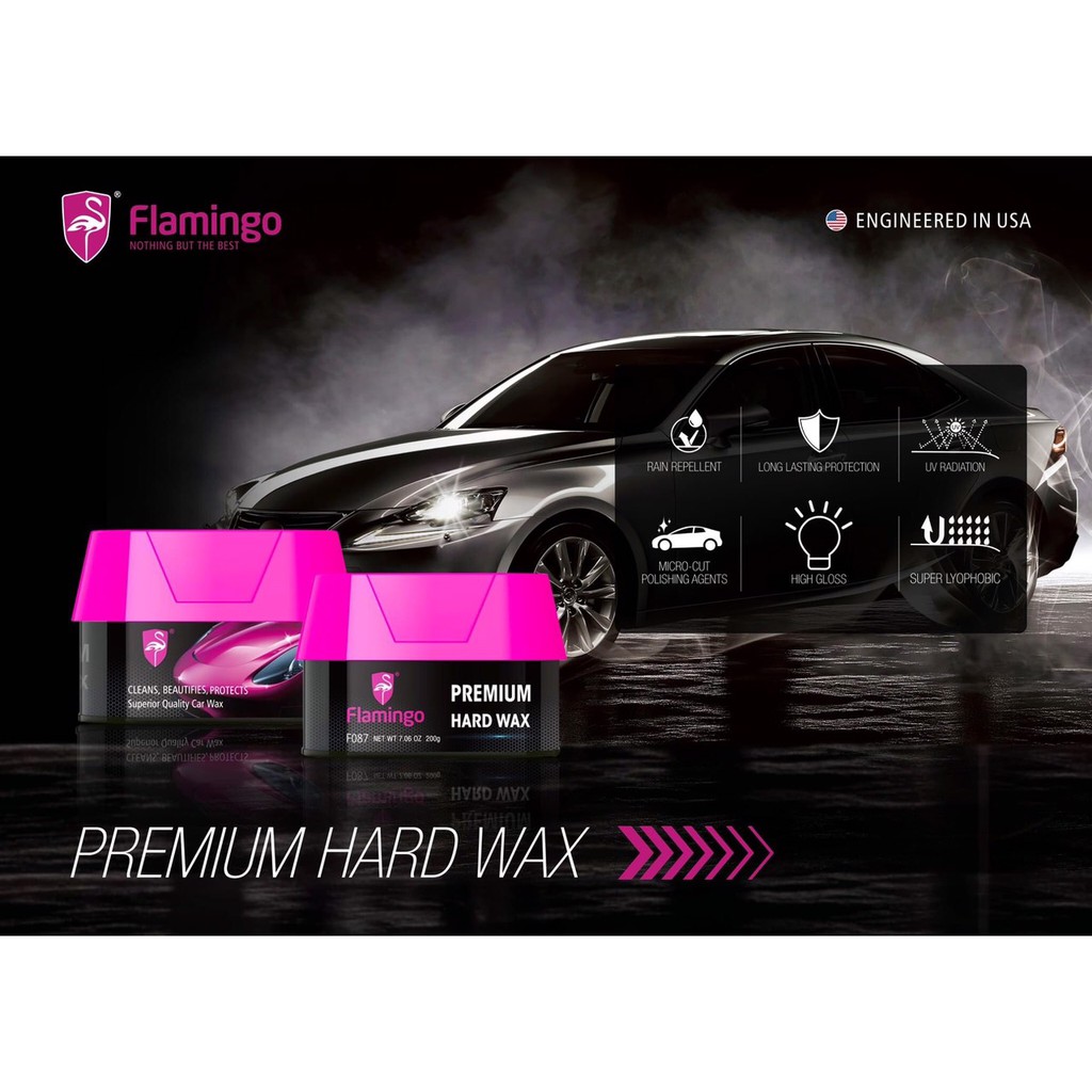 Wax Premium Nano Sáp Cứng Cao Cấp Phủ Bóng Bảo Vệ Sơn Xe Flamingo F087 200g