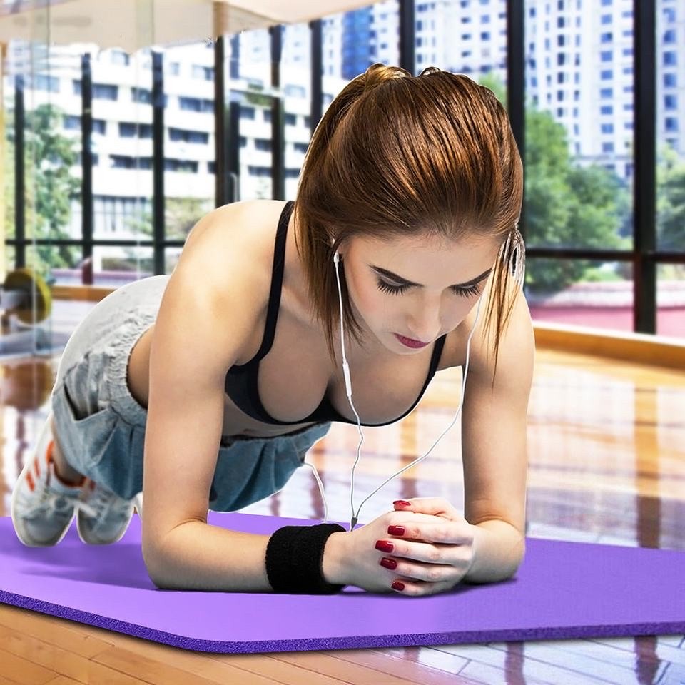 Thảm tập yoga .thảm tập gym ,dày 5mm chống trượt cao cấp lót thể dục tại nhà hay mang theo để tập