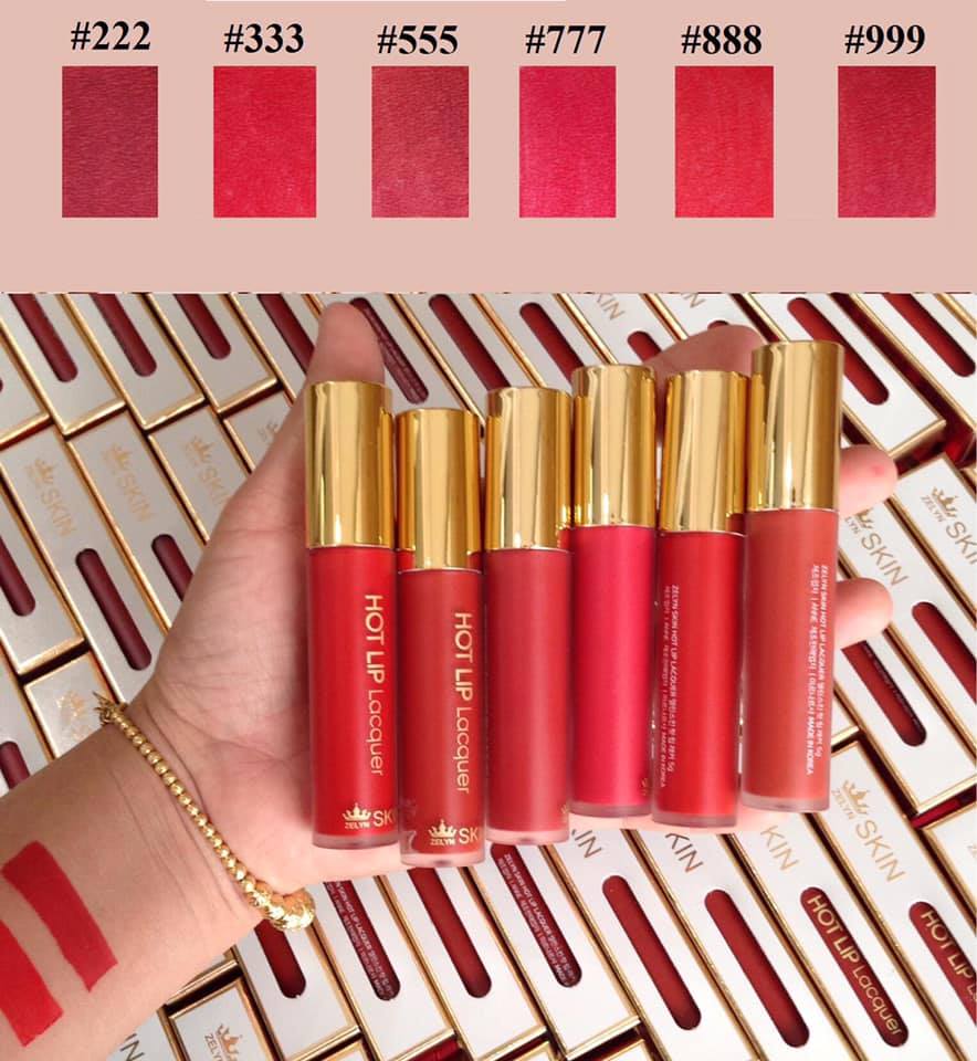 [999-RED SOIL - ĐỎ ĐẤT] SON KEM LÌ HOT LIP LACQUER ZELYN SKIN