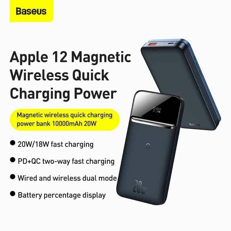 Pin dự phòng sạc nhanh không dây tích hợp nam châm Baseus Magnetic Wireless Quick Charging Power Bank (10000mAh) -Hàng Chính Hãng