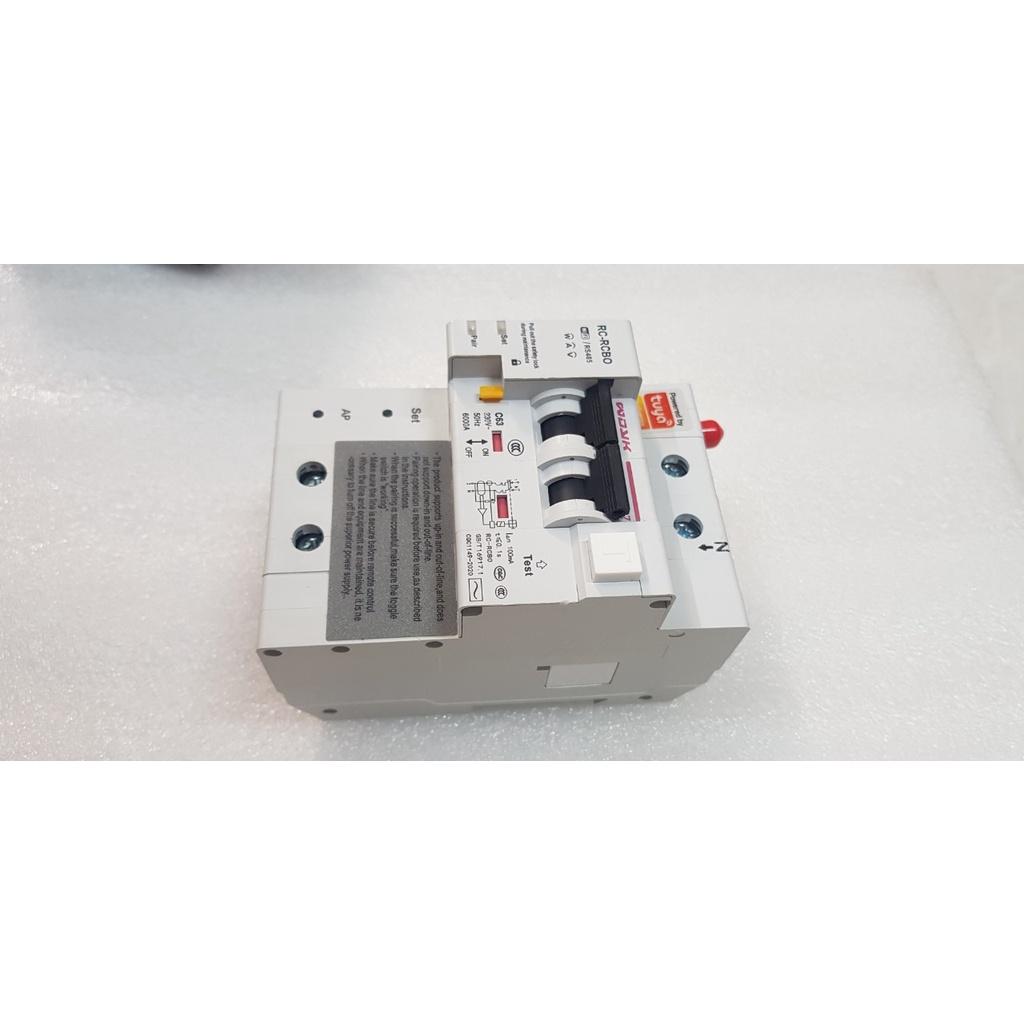 Aptomat cầu dao tổng RCBO CB thông minh wifi đo điện năng, chống giật, App Smart life Tuya, 63A - 2P, 100A - 4P
