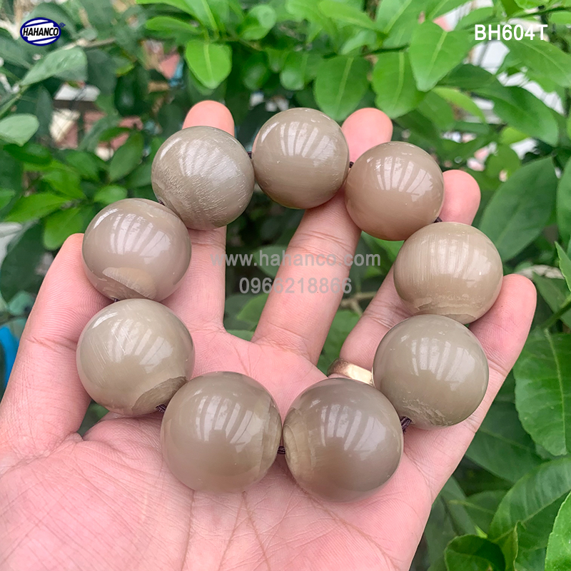 Vòng sừng bò Châu Phi trắng Massage tay giúp giảm căng thẳng lưu thông khí huyết, phát tán âm khí - Tĩnh Tâm, An Yên