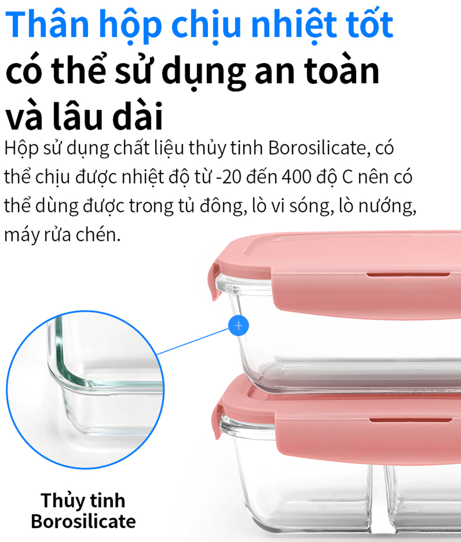 Hộp Thủy Tinh Chịu Nhiệt Lock&Lock LCB425